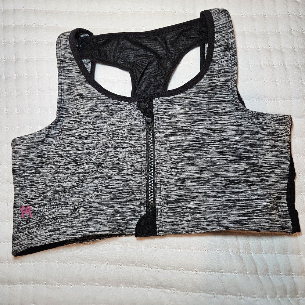 Ruby Ribbon Black and Gray Sports Bra 36